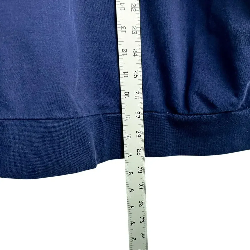 Polo Golf Ralph Lauren Navy Blue Pima Cotton 1/4‎ Zip High Neck Sweatshirt Sz XL